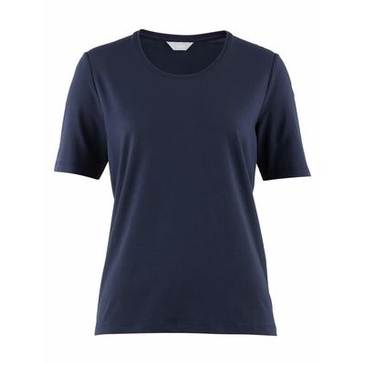 Avena Damen Halbarm-Shirt Baumwolle Blau
