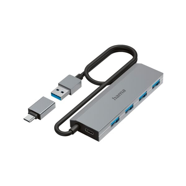 Hama USB-3.2-Hub mit USB-C Adapter, 4 Ports Image
