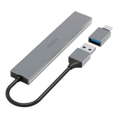 Hama USB-3.2-Hub mit USB-C Adapter »Ultra Slim«, 4 Ports