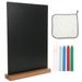 BESTONZON 1 Set Memo Board Erasable Blackboard Wooden Message Board Sign Chalkboard for Shop Home