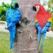 Bright Resin Parrot Statue Courtyard Hanging Parrot Statue Garden Tree Realistic Tropical Parrot Sculpture For Wall Decoration Patio Garden Outdoor Pool Statue Bird Ornament-2pc