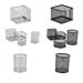 PEACNNG Office Metal Pen Mesh Desk Organizer Multi-functional Pen Holder Creative Iron Mesh Stationery storage Container Home Supplies Round Silver And Black Desktop Office Supplies