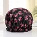 Farfi Print Reusable Unisex Bath Hat Elastic Band Double Layer Hair Hat Hair Care