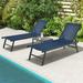 Gymax 3pcs Patio Chaise Lounge Set Aluminum Recliner Chair Table Outdoor Adjust Navy