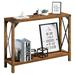Simzone Farmhouse Entryway Table 43 Inch Console Table Easy Assembly 2 Tier Wood Sofa Table Furniture for Foyer Living Room Hallway Outdoor 43 x11.8 x29.9