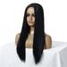 Mairbeon Women Long Straight Center Parting Synthetic Wig Faux Hair Hairpiece for Party