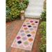 Unique Loom Noord Aruba Outdoor Rug Runner 2 0 x 6 1 Pink Coastal Chevron Patio Deck Garage