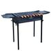 H Hy-tec Device Hybb - Dual-Cart Charcoal Grill Barbeque with 8 Skewers & Charcoal Tray Stellar Black Free Standing