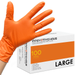 Innovative Haus 8 Mil Orange Disposable Nitrile Gloves. Raised Diamond Textured Heavy Duty Industrial Nitrile Gloves. Mechanic Gloves. Detailing Gloves. Powder Free. Latex Free. Box of 100. Large