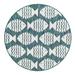 Blue 39 x 39 x 0.13 in Area Rug - Unique Loom Outdoor Coastal Indoor/Outdoor Area Rug Polypropylene | 39 H x 39 W x 0.13 D in | Wayfair 3197555