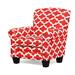 Armchair - Red Barrel Studio® Wathen Armchair Faux Leather/Polyester/Cotton/Fabric/Other Performance Fabrics in Red/White | Wayfair