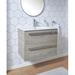 Ivy Bronx Frawley 30" Wood Grain Wall Mounted Single Bathroom Vanity w/ Ceramic Vanity Top Ceramic in Gray | 23.78 H x 30 W x 17.72 D in | Wayfair