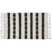 White 36 x 24 x 2 in Area Rug - Foundry Select Myla Striped Machine Tufted Area Rug in Black/Ivory Cotton/Wool | 36 H x 24 W x 2 D in | Wayfair