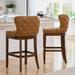 Bennett Swivel Stools - Bar Height (30-1/4"H Seat), Warm Pecan, Warm Pecan/Marbled Flint/Bar Height - Grandin Road