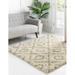 Unique Loom Ruth Trellis Shag Rug Square 5 3 x 5 3 Beige Modern Trellis Dining Room Living Room Bed Room