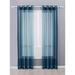 2 Piece Sheer Voile Grommet Top Window Curtain Panel Drapes (54 X 95 Navy Blue)