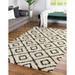 Unique Loom Ruth Trellis Shag Rug Rectangle 9 0 x 12 0 White and Black Modern Trellis Living Room Bed Room Dining Room