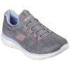 Slip-On Sneaker SKECHERS "SUMMITS-FUN FLARE", Damen, Gr. 37, grau (grau, rosa), Textil, Synthetik, meliert, sportlich, Schuhe, Trainingsschuh in veganer Verarbeitung