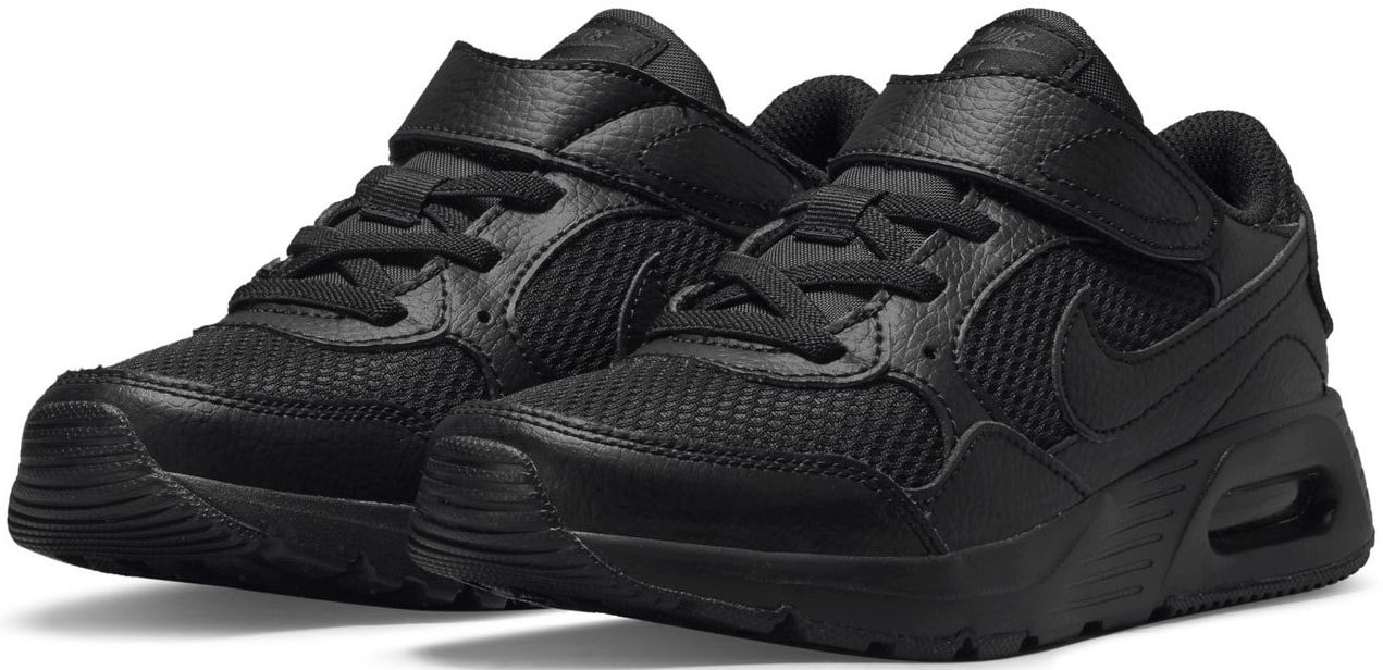 Sneaker NIKE SPORTSWEAR "NIKE AIR MAX SC (PSV)", Mädchen, Gr. 28, schwarz (schwarz, schwarz), Leder, Textil, Schuhe Sneaker