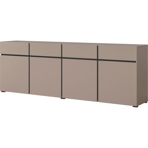 „Sideboard INOSIGN „“Cross““ Sideboards Gr. B/H/T: 225 cm x 78,3 cm x 40 cm, congo/congo-schwarz, 4, braun (congo, congo) Sideboards Breite ca. 225 cm“