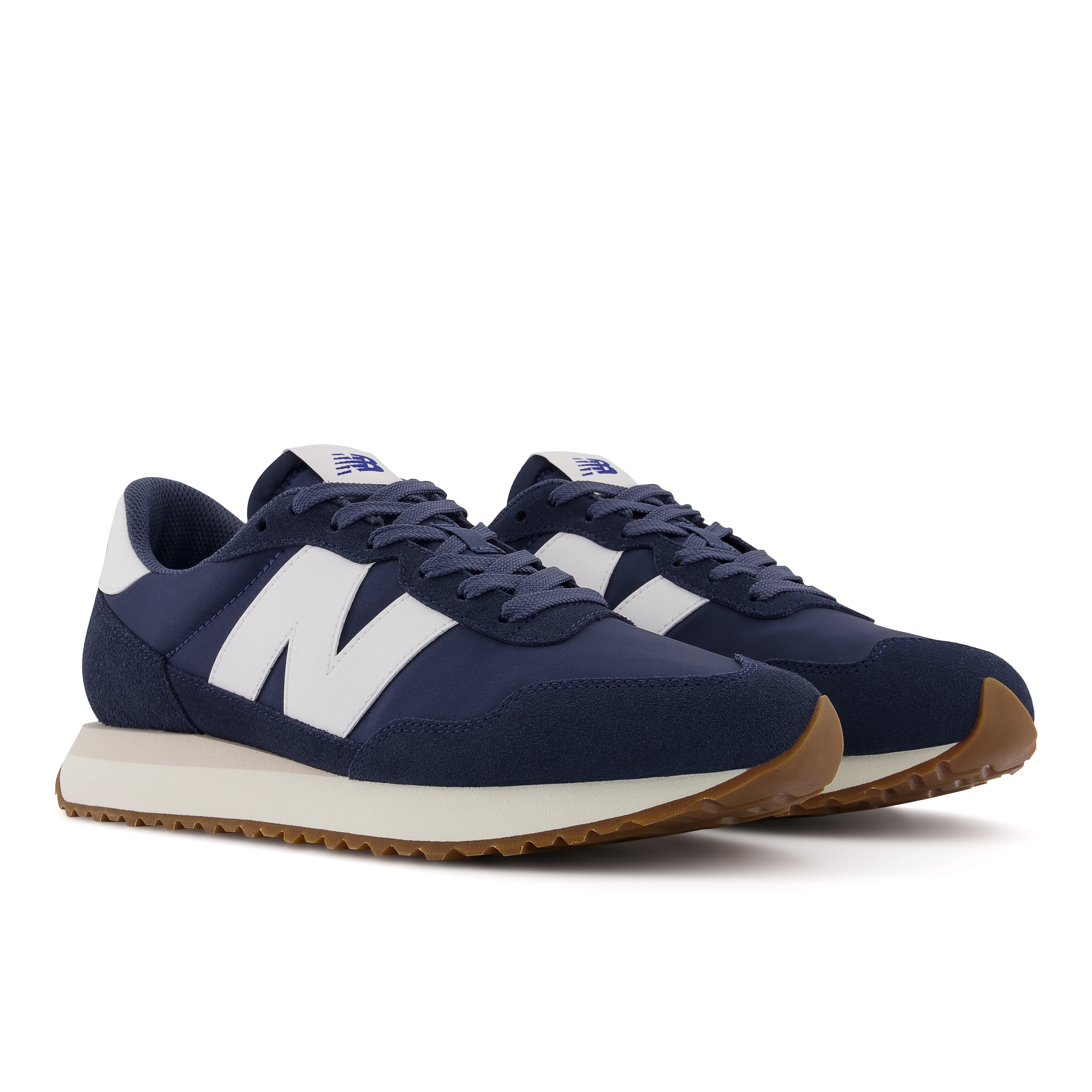 Sneaker NEW BALANCE "M237", Herren, Gr. 42,5, blau, Leder, Textil, Schuhe Sneaker, vom New Balance 327 inspiriert