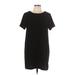 Bobeau Casual Dress - Shift Crew Neck Short sleeves: Black Print Dresses - Women's Size Large