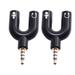 2PCS Y Splitter Cable Head 3.5 mm 1 Male to 2 Dual Female Audio Cable Head Y-shaped Conversion Computer Headset Audio Head for Phone Earphone Microphone Computer (Black)