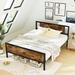 Industrial Style Metal Bed Frame with Headboard and Footboard, No Box Spring Needed, Platform Bed, Mattress Foundation