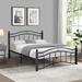 Modern Black Steel Bed Frame with Headboard and Footboard, Under Bed Storage, Fits 8-Inch or Thicker Mattress