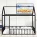 Metal House Bed Frame with Fence,for Kids,Teens,Girls,Boys