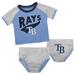 Infant Light Blue/Heather Gray Tampa Bay Rays Little Slugger Two-Pack Bodysuit Set