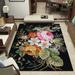 Modern Floral Printed Area Rug Bohemian 3D Flowers Throw Rugs Living Room Floor Carpets Non Shedding Mats For Home Office Kitchen 5 x 7