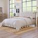 Charlton Home® Bashee Full Tufted Platform Bed Wood & /Upholstered/Linen in Gray | 46.5 H x 57 W x 79.5 D in | Wayfair