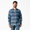 Dickies Men's Flex Long Sleeve Flannel Shirt - Navy Blue/multi Plaid Size 2Xl (WL650)