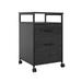 Hokku Designs Quoc 15.3" Wide Rolling Filing Cabinet - Modern 2-Drawer File Storage, Easy Mobility in Black | 25.7 H x 15.3 W x 15.1 D in | Wayfair