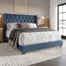 Red Barrel Studio® Elysian Tufted Low Profile Bed Metal in Blue | 48.66 H x 82.09 W x 87.47 D in | Wayfair 00517DB62B564C0BA11D69A36958378A