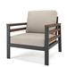 Birch Lane™ Townsend Patio Chair w/ Sunbrella Cushions in Gray/Black | 29 H x 30 W x 33 D in | Wayfair 47518D0711894BC395E2AA54F077D7A0