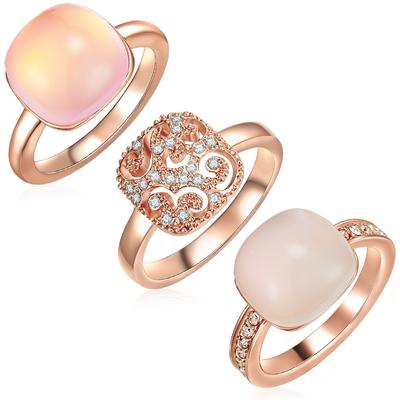 Lulu & Jane Schmuckset Metall-Legierung verziert mit Kristallen von Swarovski® in Roségold 56 Damen