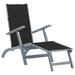 Anself Deck Chair with Footrest and Cushion Adjustable Folding Sun Lounger Gray Acacia Wood Chair for Garden Poolside Patio Backyard Balcony Outdoor Furniture