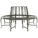 Anself Patio Tree Bench Steel Park Bench with Backrest Metal Outdoor Bench Chair for Garden Entryway Yard Porch Backyard 63 x 35 Inches (Diameter x H)