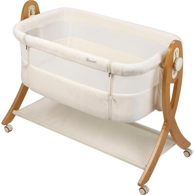 Beistellbett BABYGO "SidebySide, weiß/beige" Gr. Liegefläche B/L: 49cm x 85cm, kein Härtegrad, weiß (weiß/beige) Baby Babybetten mit Schaukelfunktion