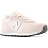 Sneaker NEW BALANCE "WL515", Gr. 38, rosa (rosa, weiß), Leder, Textil, sportlich, Schuhe