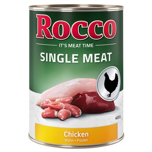 6x400 g Rocco Single Meat Hundenassfutter Huhn