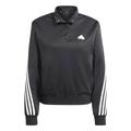 adidas Women's Iconic Wrapping 3-Stripes Snap Track Jacket Top, Black/White, XS