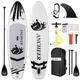 ANCHEER Aufblasbares Stand Up Paddle Board mit Komplett SUP Zubehör, Rucksack, Leine, verstellbarem Paddel und Handpumpe, Bodenflosse, wasserdichter Tasche, Reparaturset (Schwarzweiss)