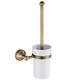 Calayu Toilet Brush and Holder, Antique Bronze Ceramic Toilet Brush & Holder Set, Wall Mounted & Standing Toilet Holder, Brass Bathroom