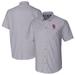 Men's Cutter & Buck Charcoal Oklahoma Sooners Alumni Logo Stretch Oxford Short Sleeve Button-Down Shirt