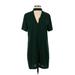 Zara Casual Dress - Shift: Green Solid Dresses - Women's Size Small