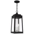 Oslo 3 Light Black Outdoor Pendant Lantern