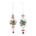 Melrose International No Pattern Holiday Shaped Ornament Glass in Green/Red/White | 7.75 H x 2.75 W x 2.75 D in | Wayfair 86471